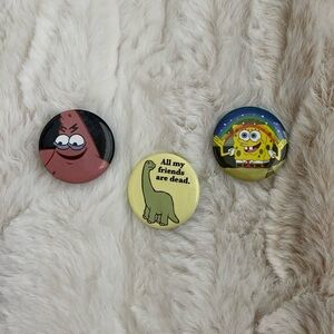 SpongeBob, Patrick, and Dinosaur buttons 🦕